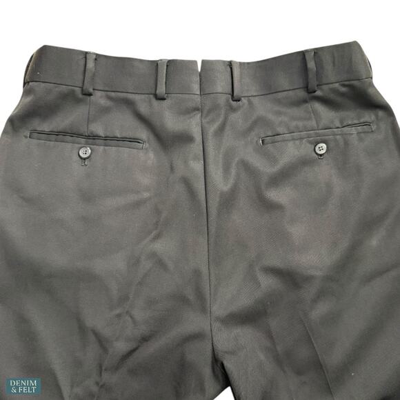 Louis Raphael Luxe Wool Pleated Dress Pants Hidden Waistband Black Classic 34x32 - Picture 6 of 12